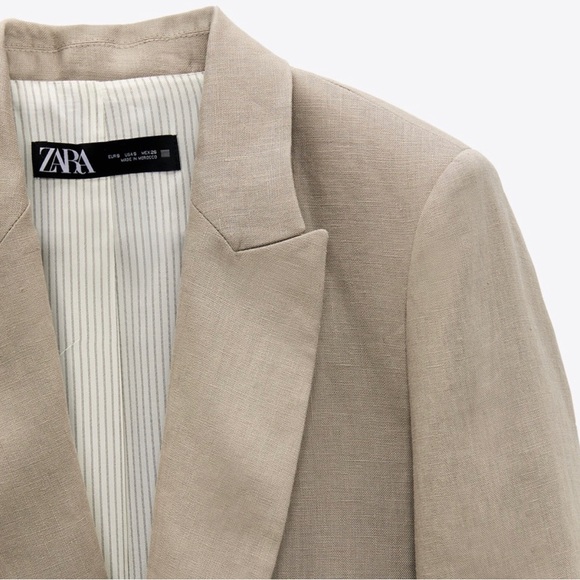Zara LINEN BLEND BLAZER - Picture 3 of 4